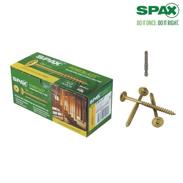 1/4" x 4" Self Drilling Screws T-Star Drive Yellow Zinc, 50-Pack